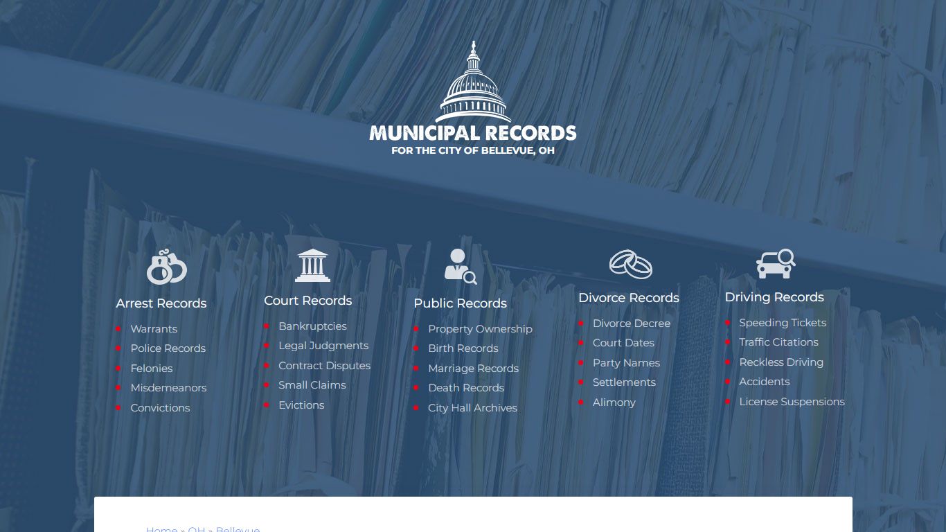 Municipal Records in Bellevue oh
